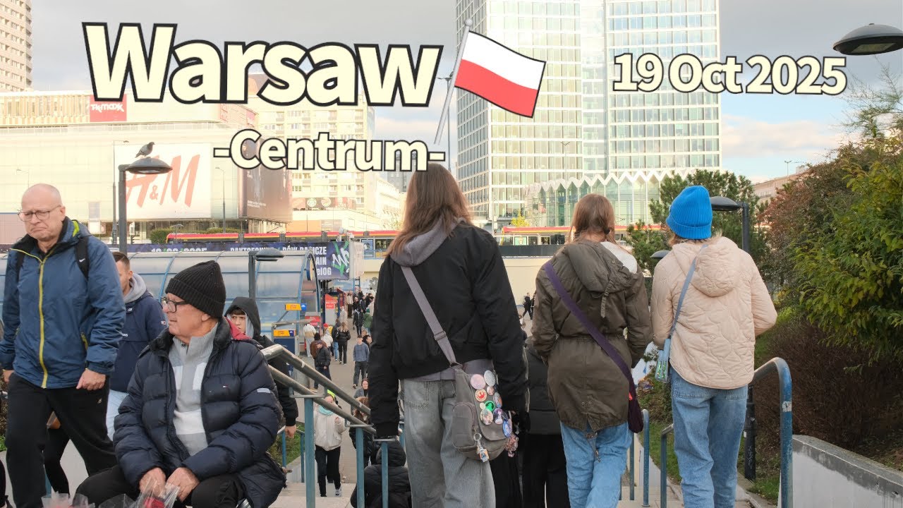 Autumn Walk Warsaw Centrum Poland - 19 October 2025 | Walking Tour