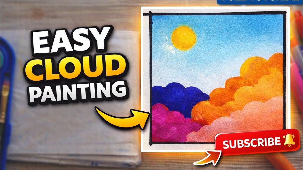 Easy cloud painting for beginners | step by step full tutorial 
