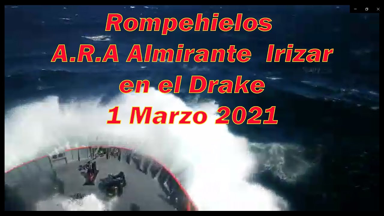 Rompehielos A.R.A Almirante irizar navegando en el Drake