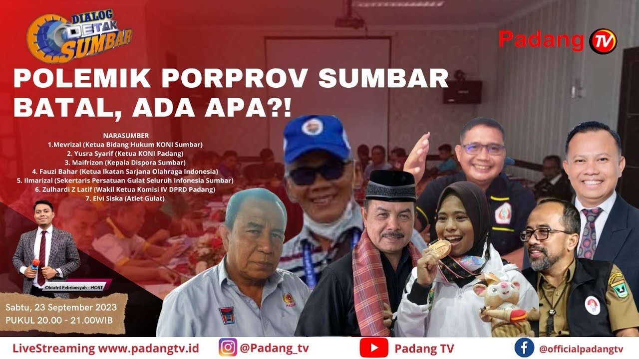 LIVE : Dialog Detak Sumbar -  Polemik Porprov Sumbar Batal, Ada Apa?!