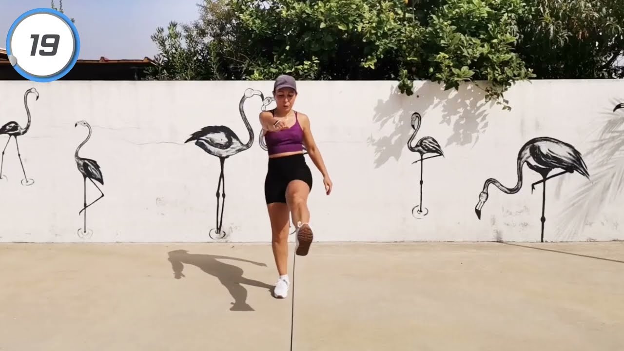 TREINO CARDIO sem saltos, sem pausas - 35 minutos para perder 300 calorias em casa, tudo em pé