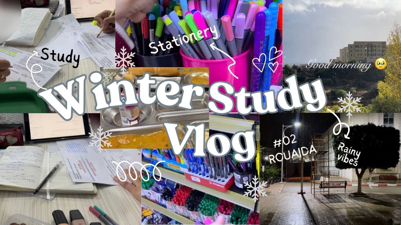 Med sudent’s winter vlog👩🏻‍⚕️: Study sessions, stationery  & rainy vibes🌨️|فلوغ دراسي شتوي لطالبة طب