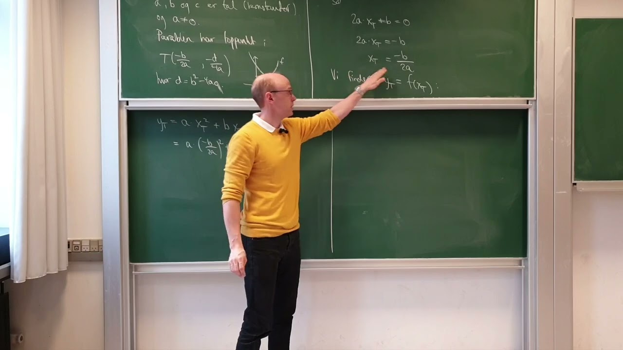 Toppunkt for parabel - bevis