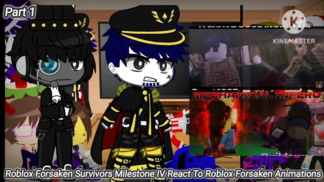 Survivors Milestone IV React To Roblox Forsaken Animations || Gacha Club || - Part 1