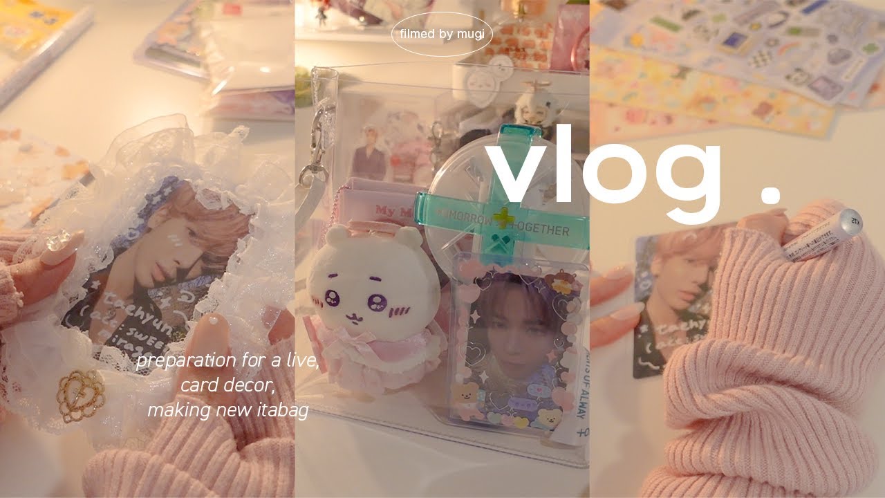 𝘃𝗹𝗼𝗴 . 推しのライブに向けて準備するオタクの日常 🛼🤍┊wego新作クリアバッグでゆる痛バ作り,硬質ケース白ペンデコ,txtツアーグッズ開封 etc. (ENG