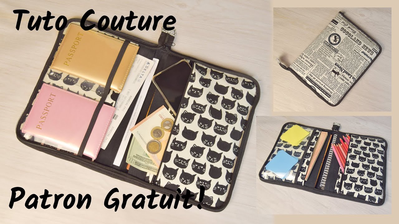 Comment coudre un organisateur de documents - Patron Gratuit - Couture Facile Mimi