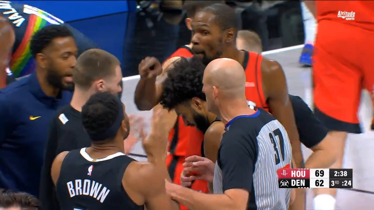 Kevin Durant and Bruce Brown exchange words and KD calls him a bum 😳
