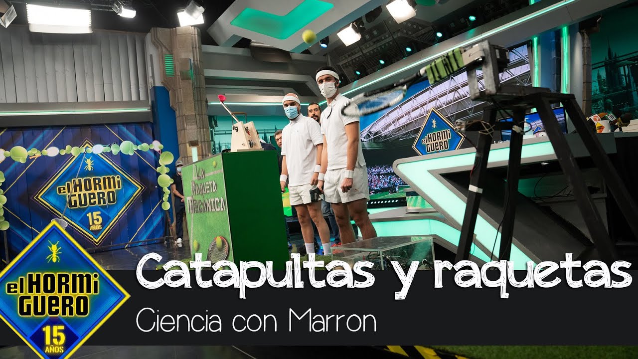 Marron se mete en un lío por Rafa Nadal con una catapulta y una raqueta - El Hormiguero