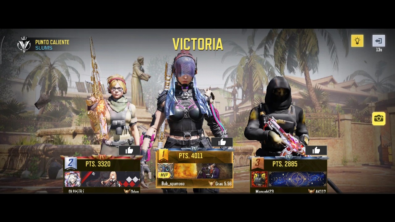 partida igualada de call of duty mobile de punto caliente en slums