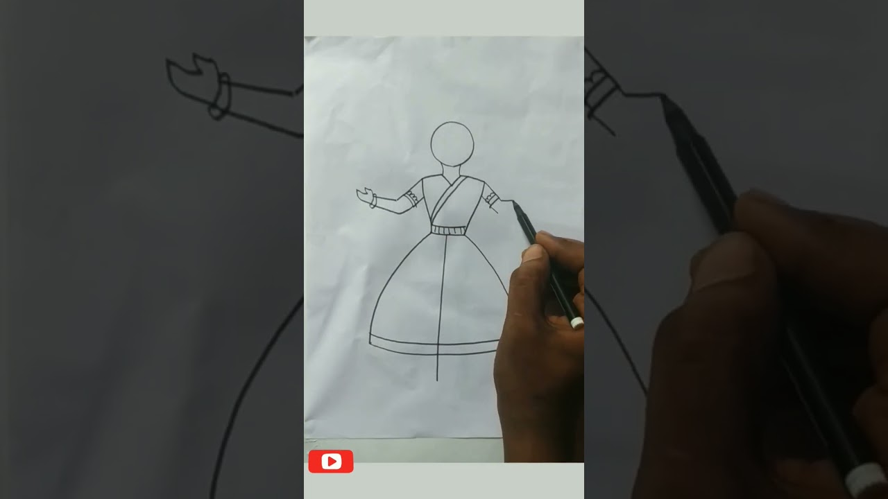 How to Draw  Bharatanatyam dance