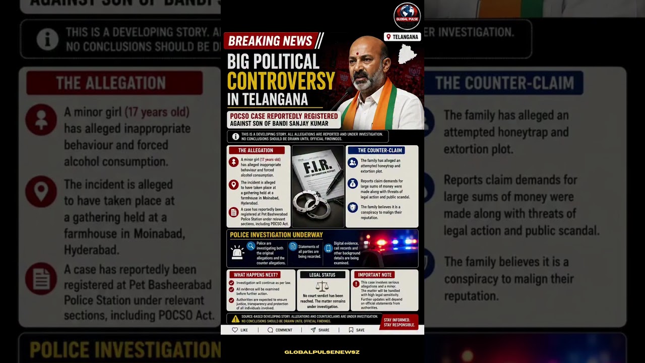 🚨 Telangana Shock: POCSO Case Against Bandi Sanjay&rsquo;s Son?