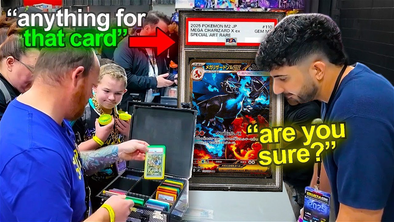 He Wanted To Trade His Entire Collection For The New Charizard! | POKEMON VENDOR POV