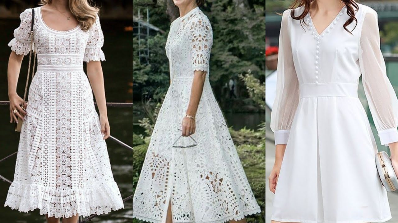 world's most attractive and affordable white lace dress lace a Line frocks white skater dress design