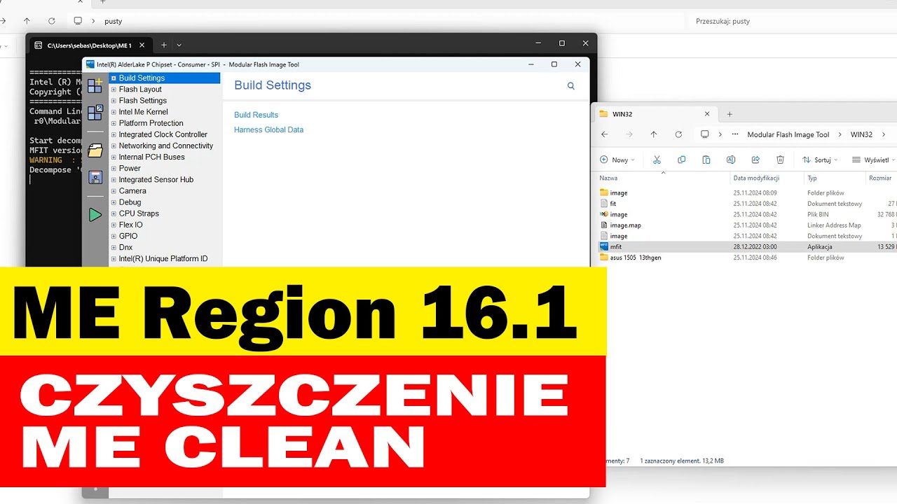Czyszczenie ME Region 16 1 CPU Intel 13 gen, MEClean