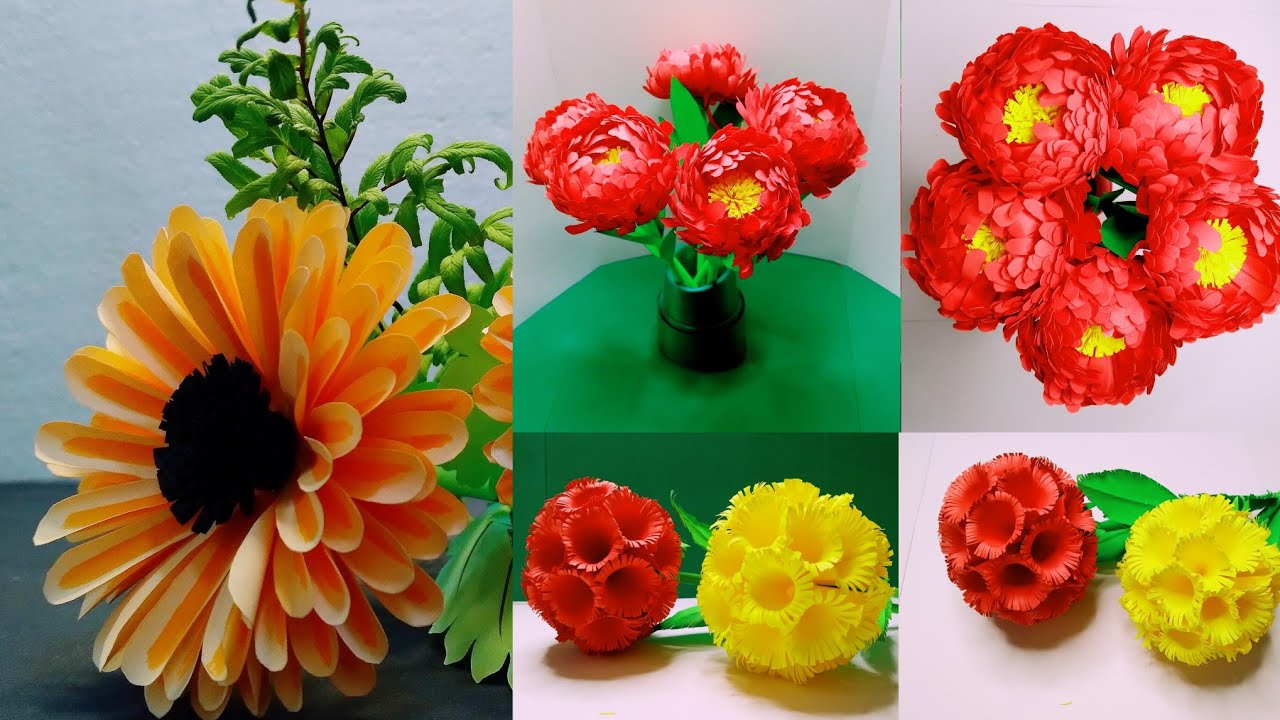 paper flowers making idea / a4 nirmana / mal nirmana / athkam nirmana / athwada