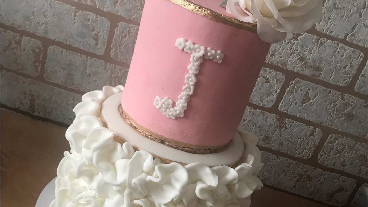 Two Tier Ruffle Cake tutorial