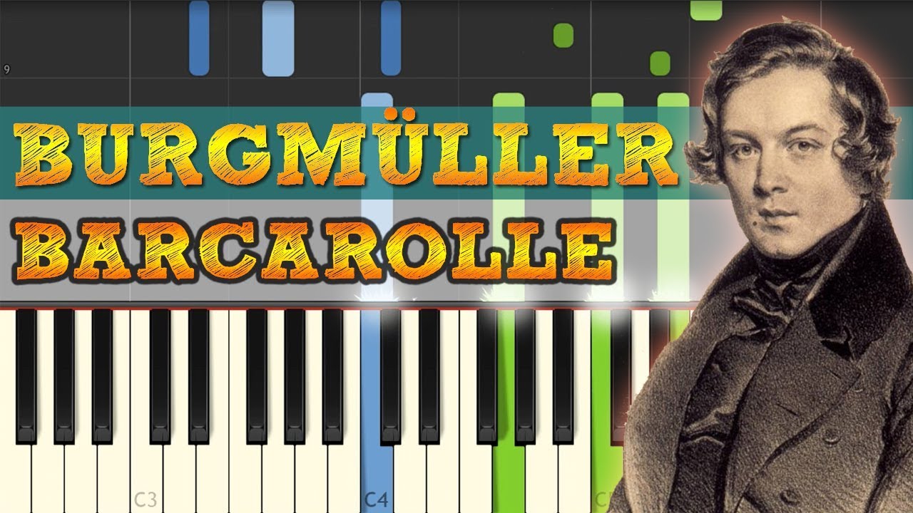 Barcarolle - Op.100 No.22 - Friedrich Burgmüller [Piano Tutorial] (Synthesia)