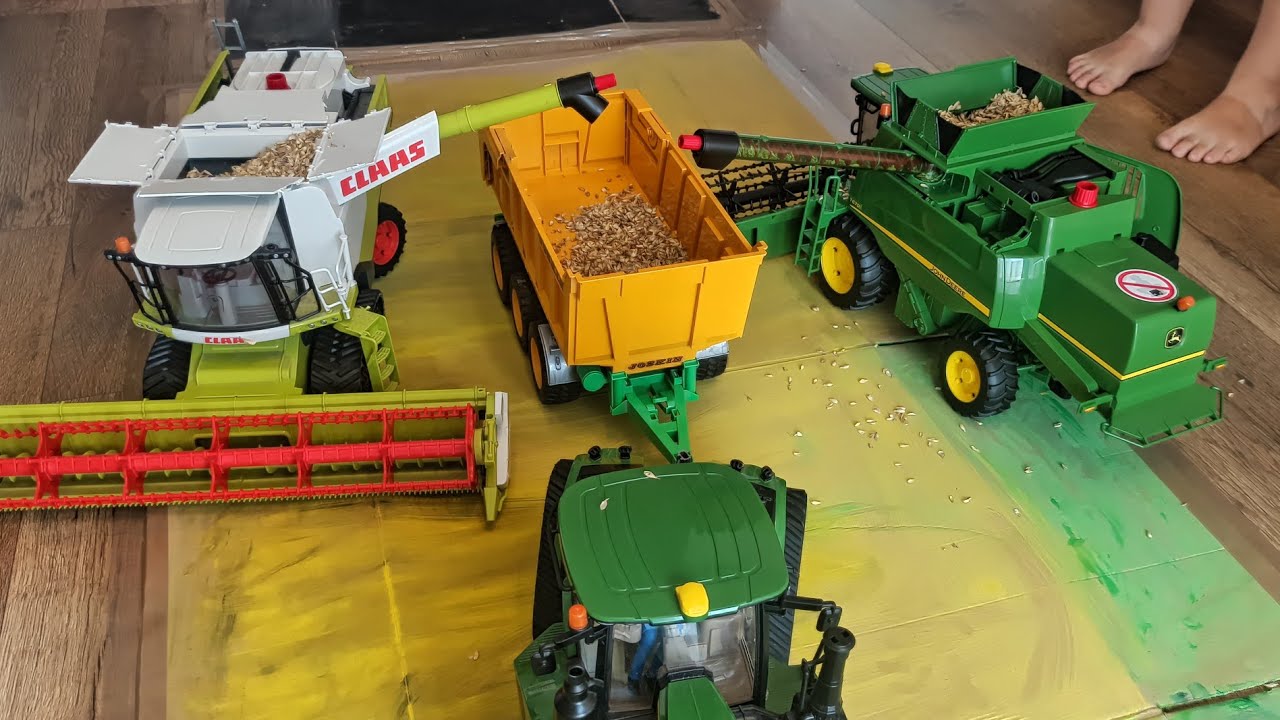 Bruderowe Żniwa 2021 plus wiertarka i nie oczyszczone zboże, Kosimy Claas Lexion i John Deere T670i
