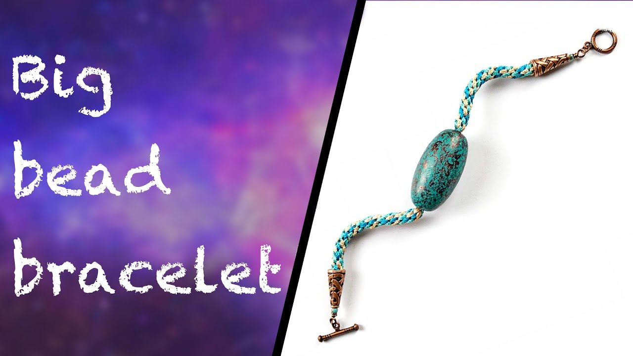 Kumihimo Big Bead Bracelet