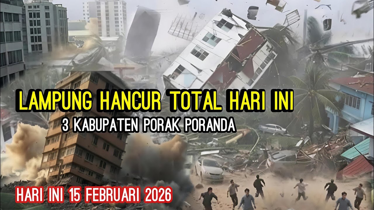 LAMPUNG BERDUKA 15/02/2025! BARU TERJADI BADAI DAHSYAT HANCURKAN LAMPUNG HARI INI - TORNADO LAMPUNG