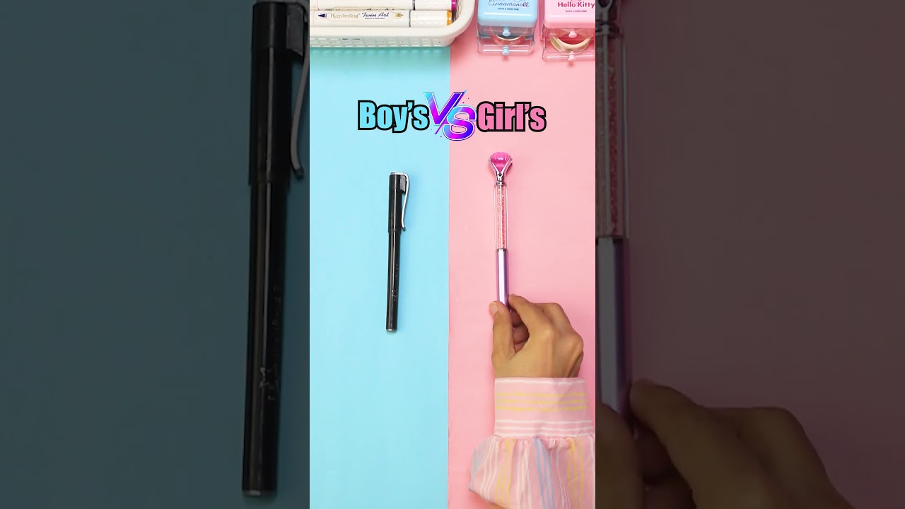 Boy's Stationery vs. Girl's Stationery 💙💗#youtubeshorts #shorts #stationery #cute #boysvsgirls