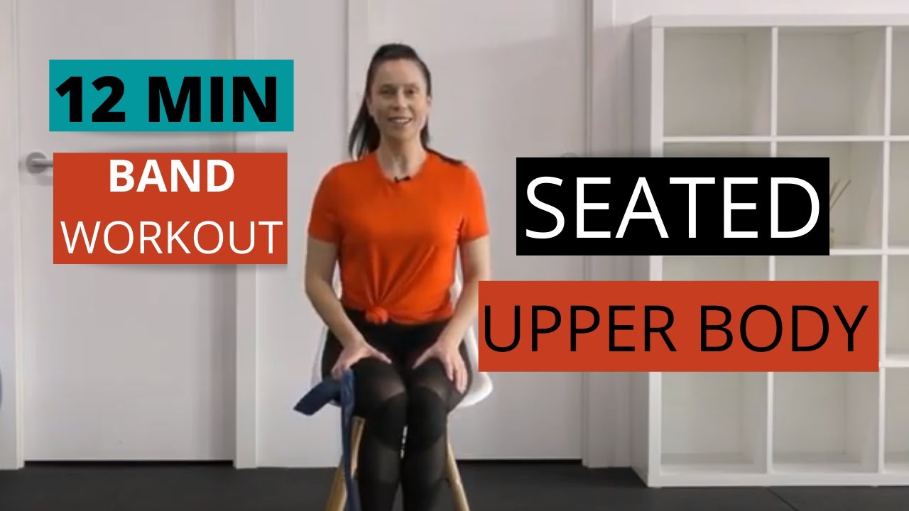 12 Minute SEATED Theraband UPPER BODY Workout | Shoulder & Upper Back Strength