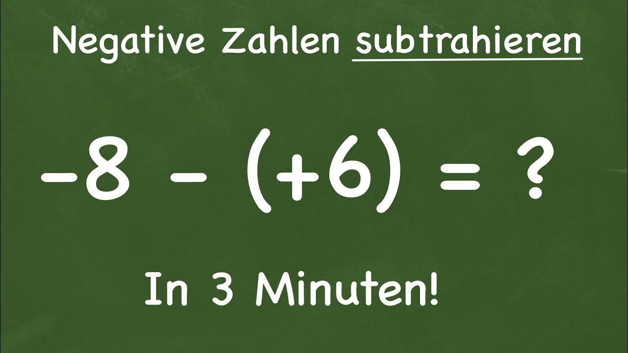 Negative Zahlen subtrahieren