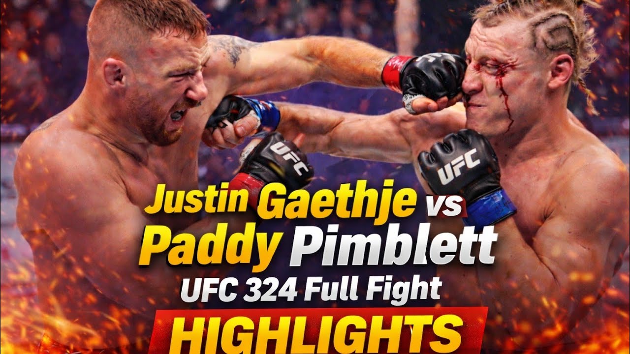 UFC 324 Justin Gaethje vs Paddy Pimblett Full Fight Highlights 