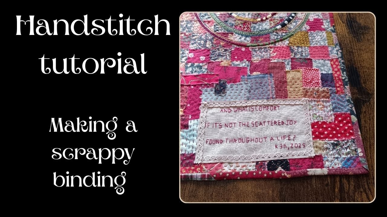 Making a scrappy binding for a quilt or coverlet 