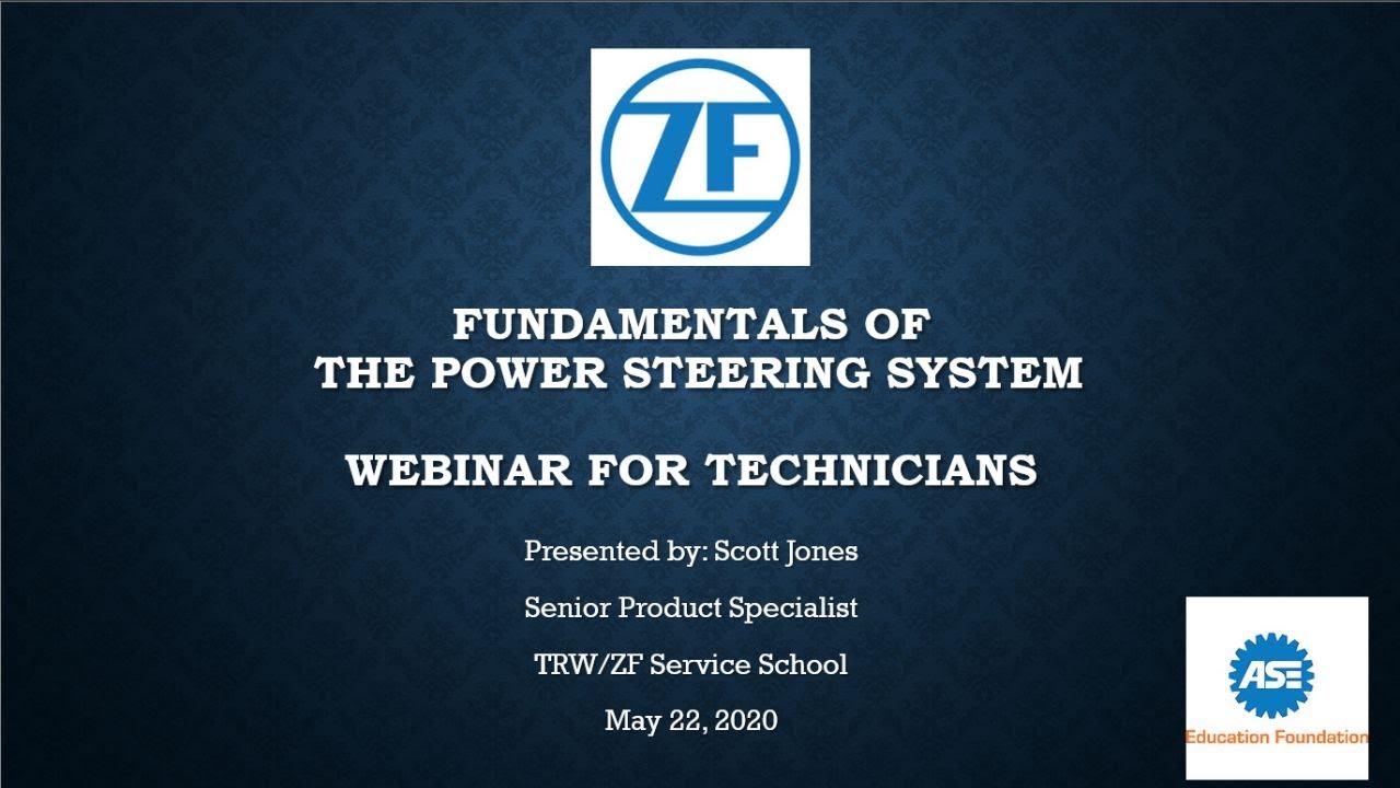 Fundamentals of the Power Steering System | Webinar for Technicians | 1 Hour