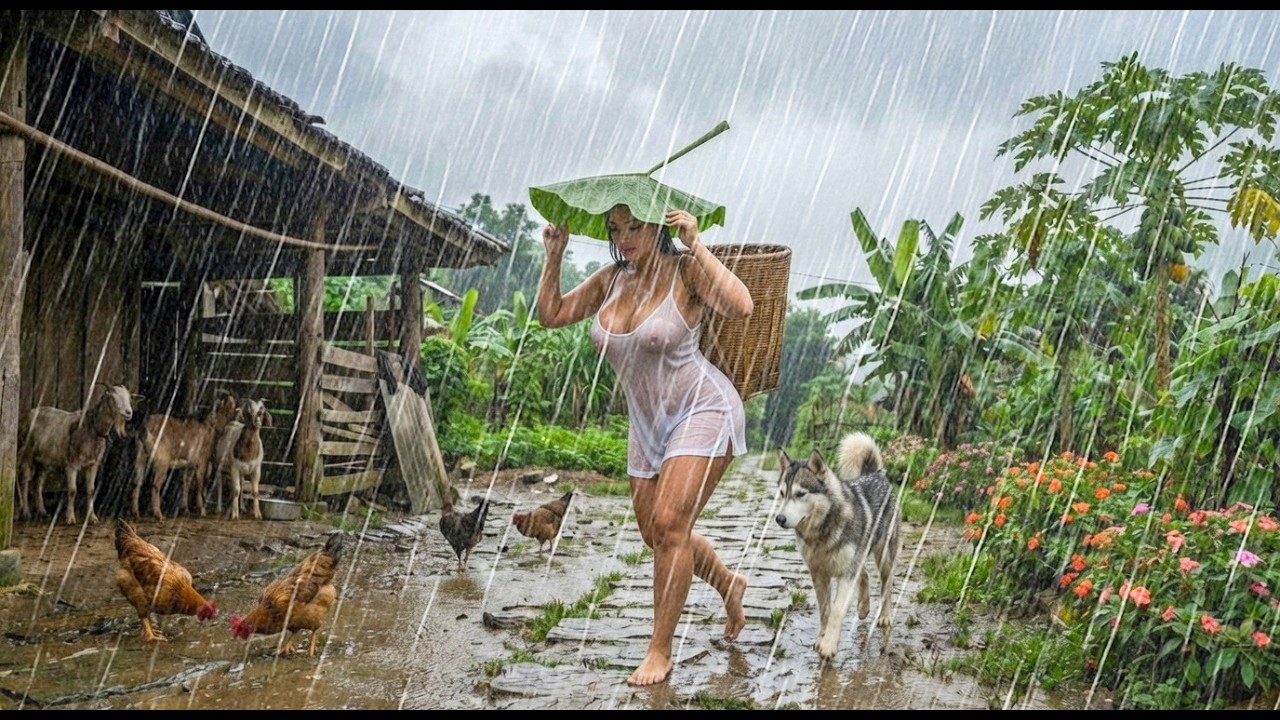 МОЖЕТЕ ЛИ ВЫ С ЭТИМ СПРАВИТЬСЯ? ⛈️ Проливной дождь и сильный ветер в сельской Индонезии | Преодолеть
