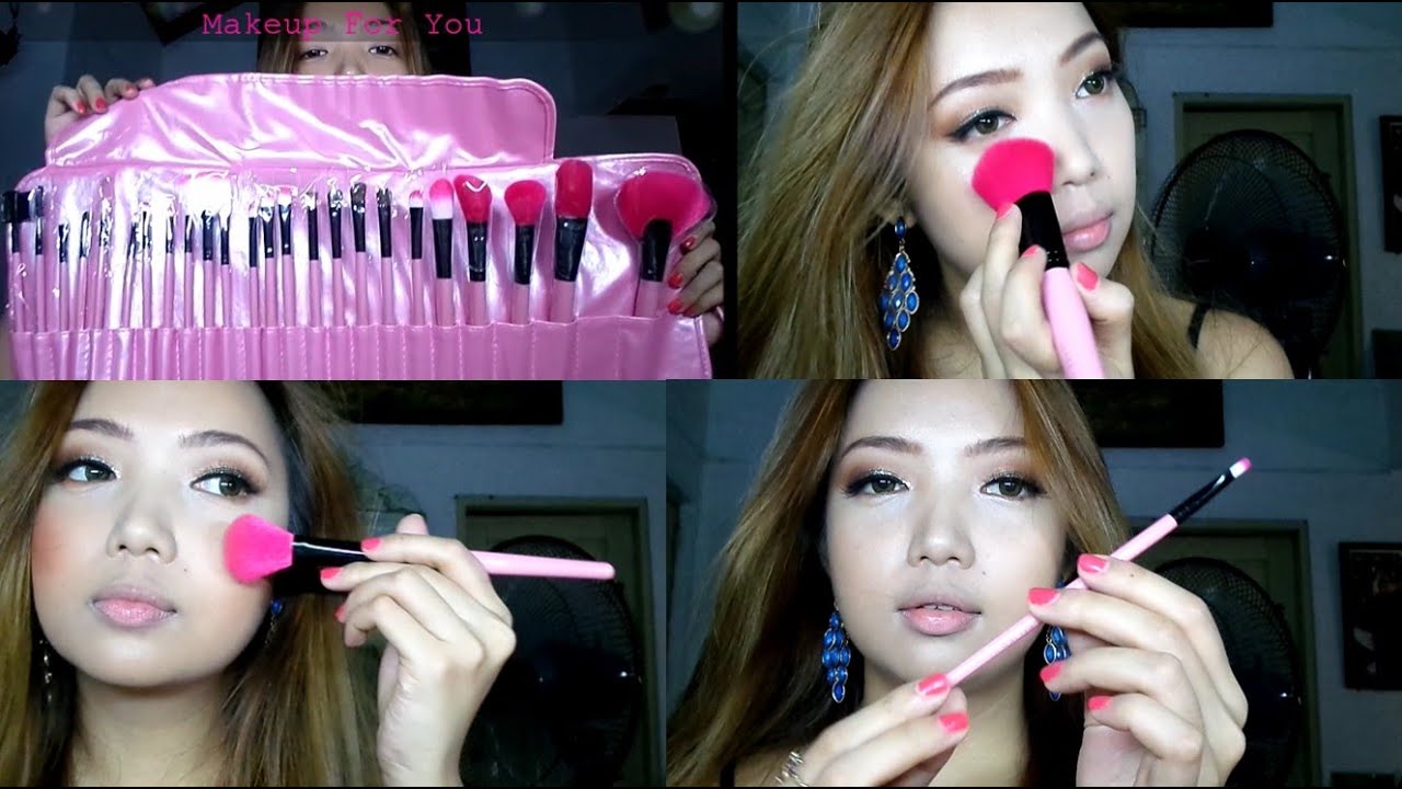 Makeup For you | 24 Piece Pink Makeup Brush Set