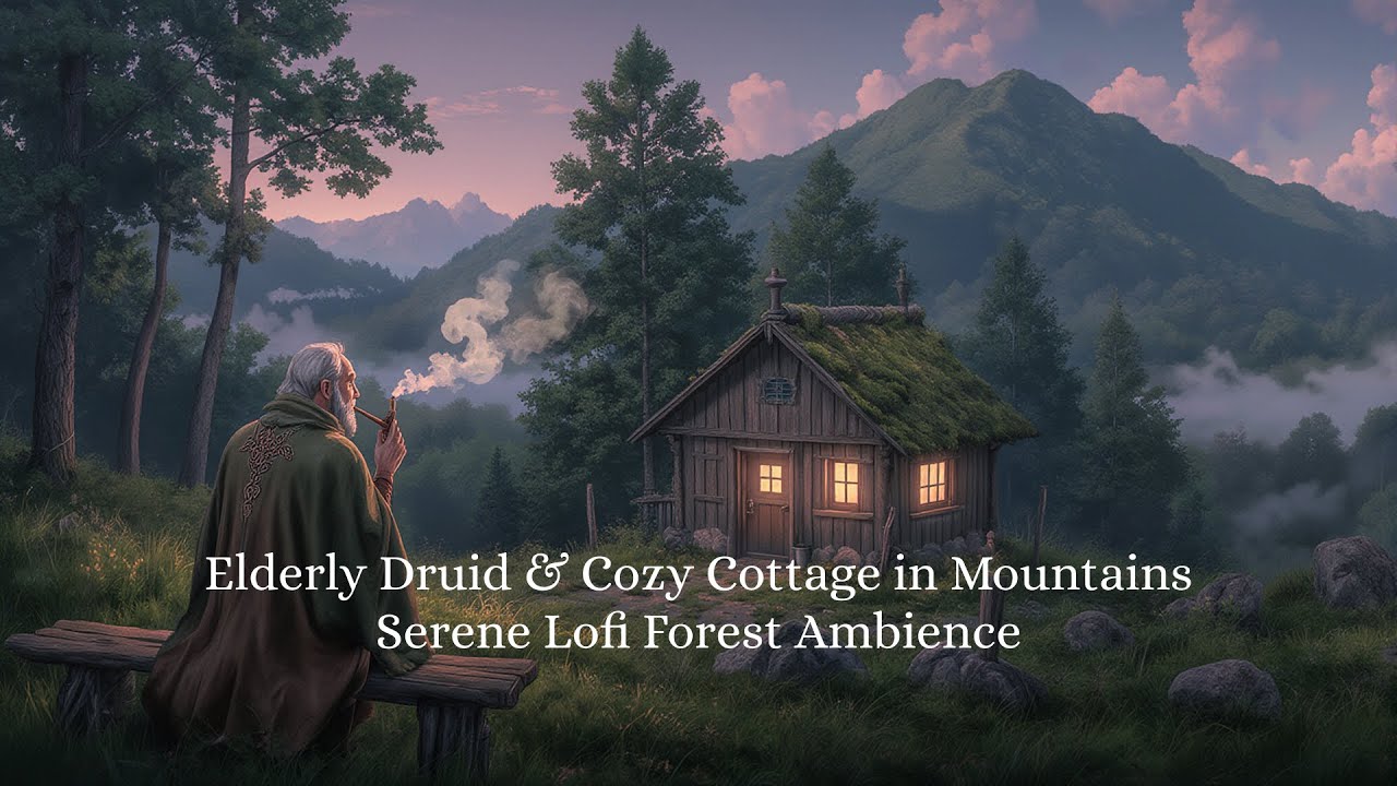 Serene Lofi Forest Ambience - Elderly Druid & Cozy Cottage in Mountains