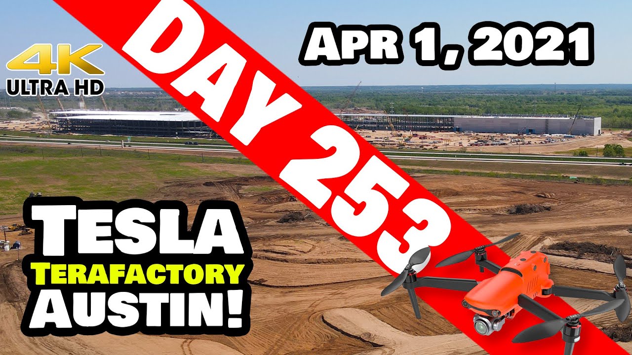 Tesla Gigafactory Austin 4K  Day 253 - 4/1/21 -Terafactory - GIGA TEXAS WESTWARD EXPANSION, NO JOKE!