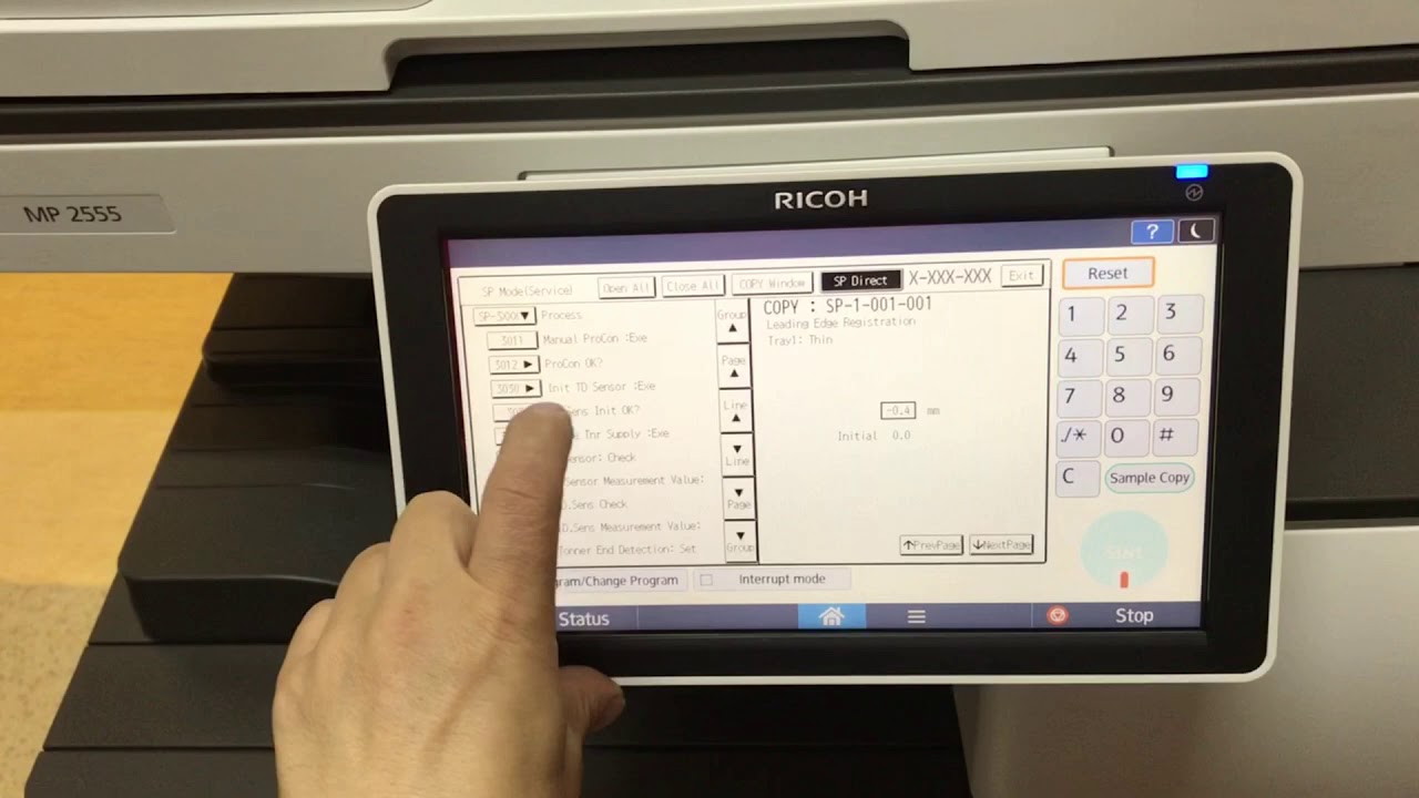 Initialization developer Ricoh MP2555 MP3055 MP6055 MP5055 MP4055 MP3555