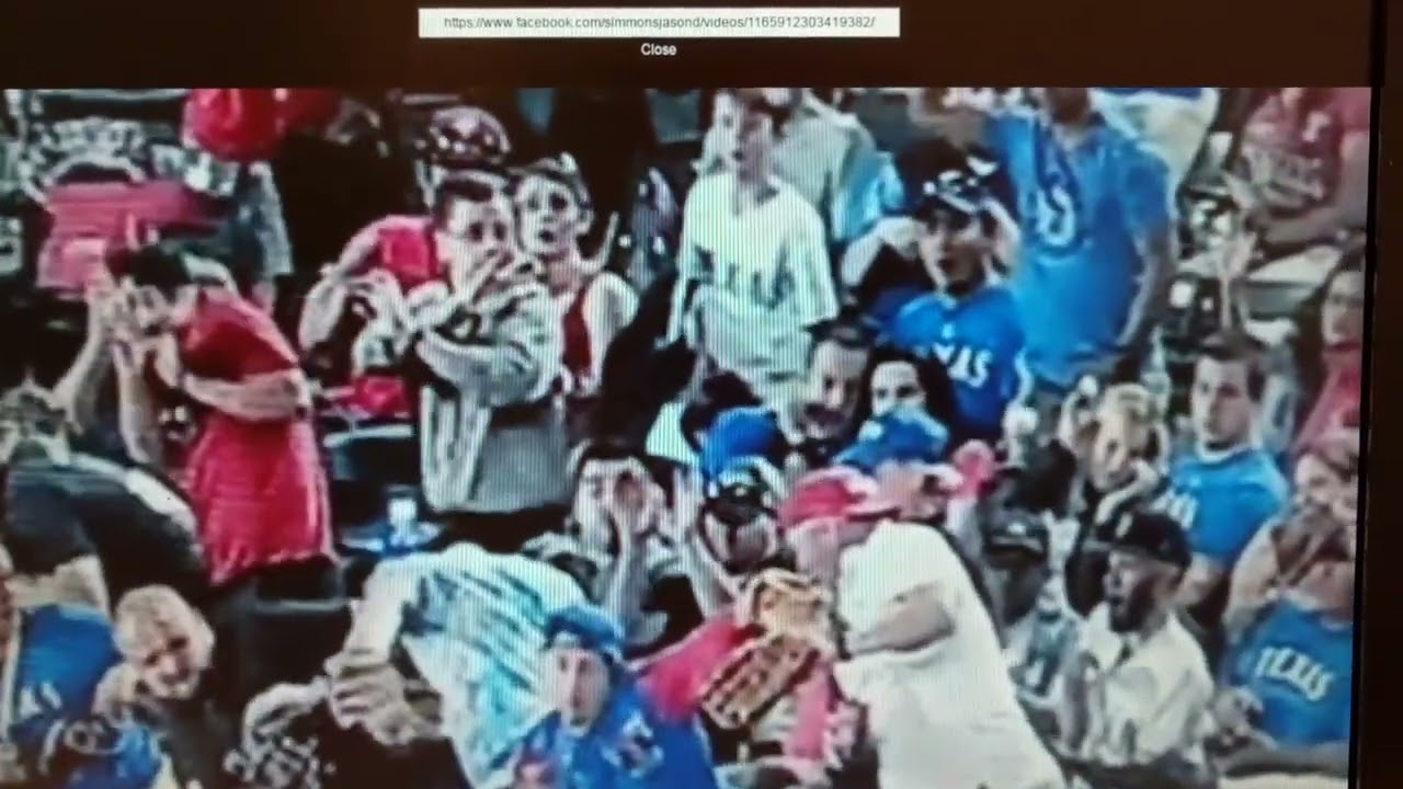 Texas Rangers Foul Ball nut shot 4/6/2016