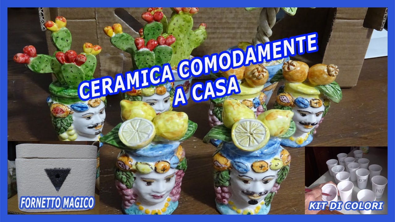 LA CERAMICA  COMODAMENTE A CASA -  ESEMPIO DI COLORAZIONE  TESTE DI MORO CON IL FORNETTO MAGICO