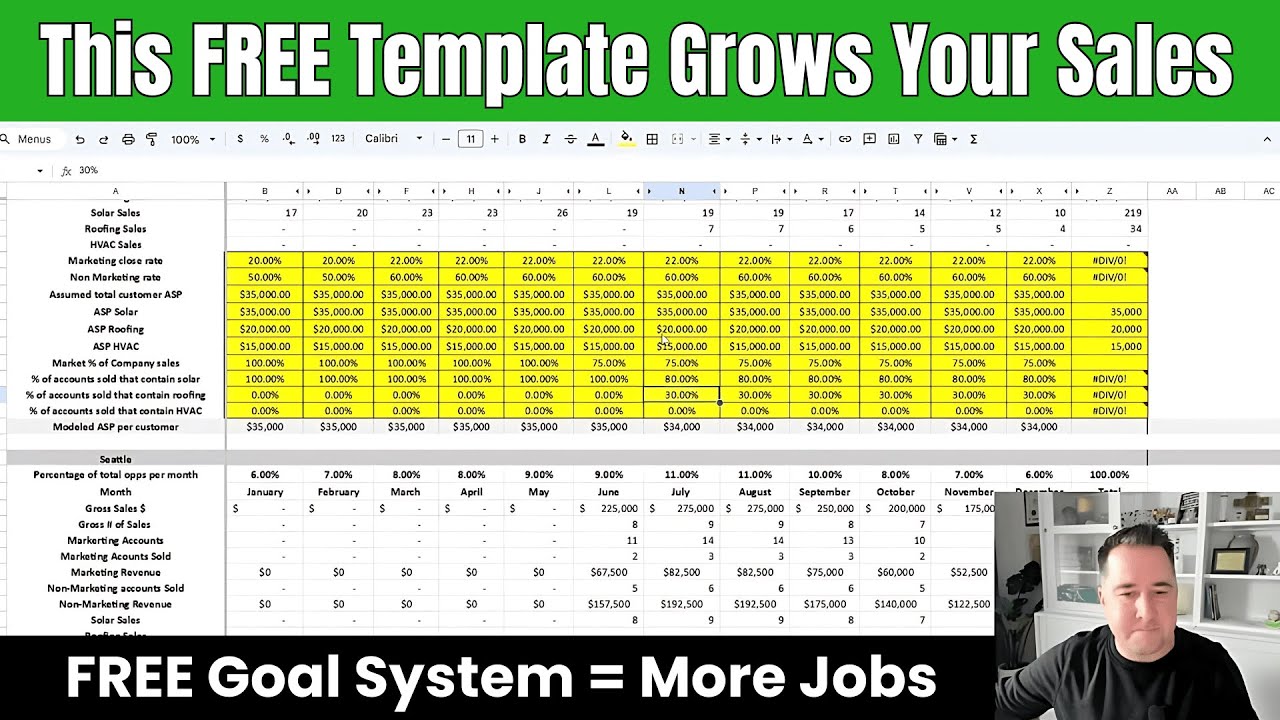 Best FREE Sales & Marketing Goal Template for Contractors (2025 Guide) | Steve Huber