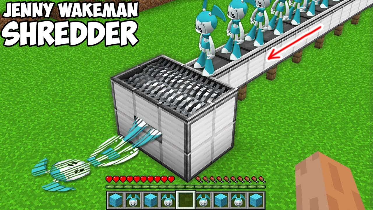 What if YOU USE THE SHREDDER vs TEENAGE ROBOT in Minecraft NEW SHREDDER JENNY XJ9 TROLLING Animation