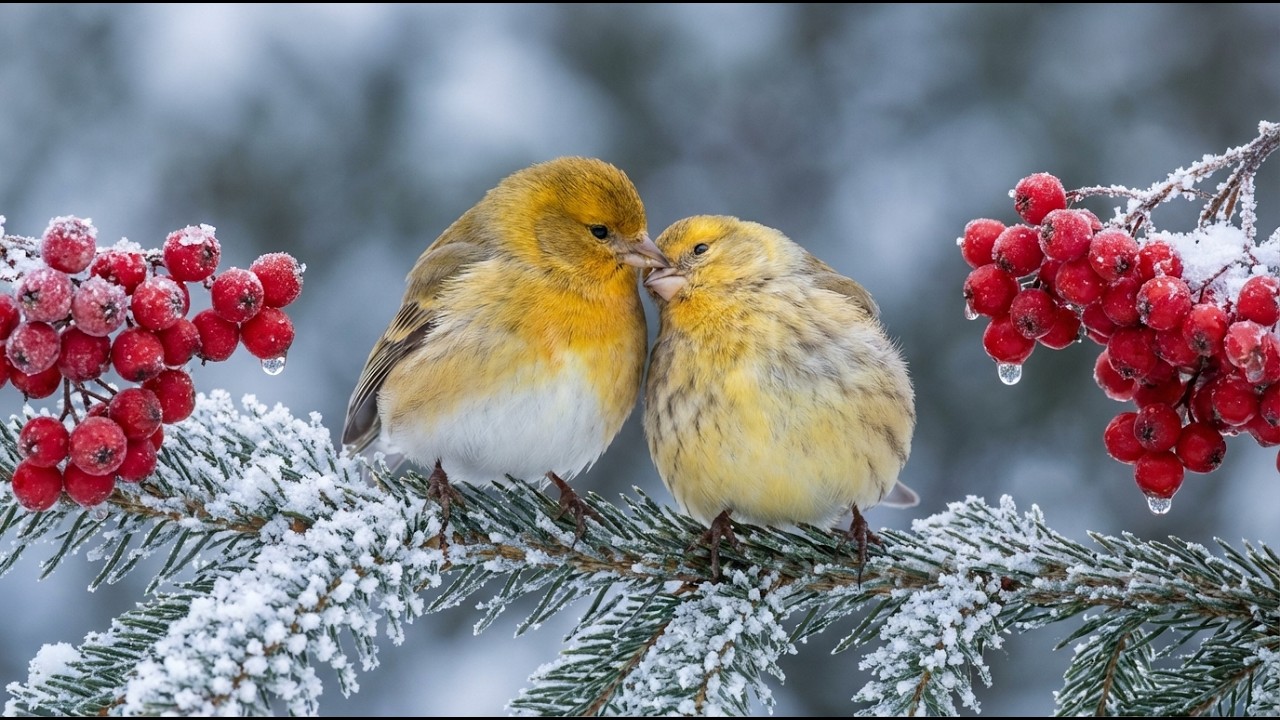 Ощутите спокойствие: 99% целебных зимних звуков и пение птиц ❄️🕊️