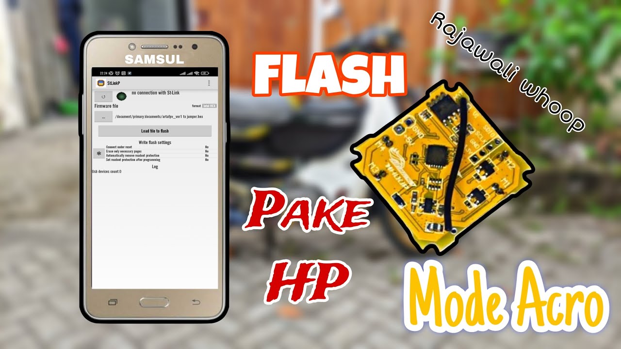 Cara Flash Acro Mode FC brushed Rajawali Whoop menggunakan Android