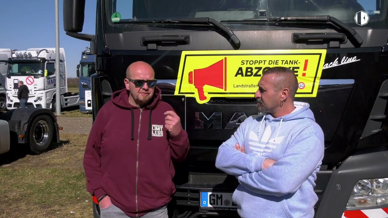 Lkw Demo mit Gerd Fischer in Niederaußem gegen Kraftstoffpreis an Tankstellen 19.03.2022
