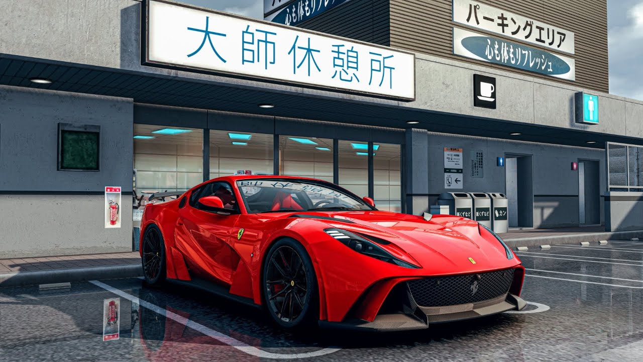 NOVITEC 812 N-LARGO FERRARI CRUISING THROUGH HIGHWAY TRAFFIC IN TOKYO | SOUND MOD | ASSETTO CORSA