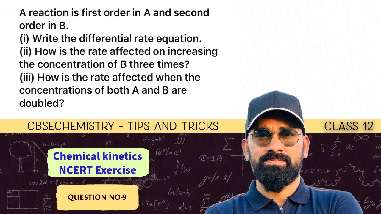A reaction is first order in A and second order in B.(i) Write the differential rate equation.|NCERT