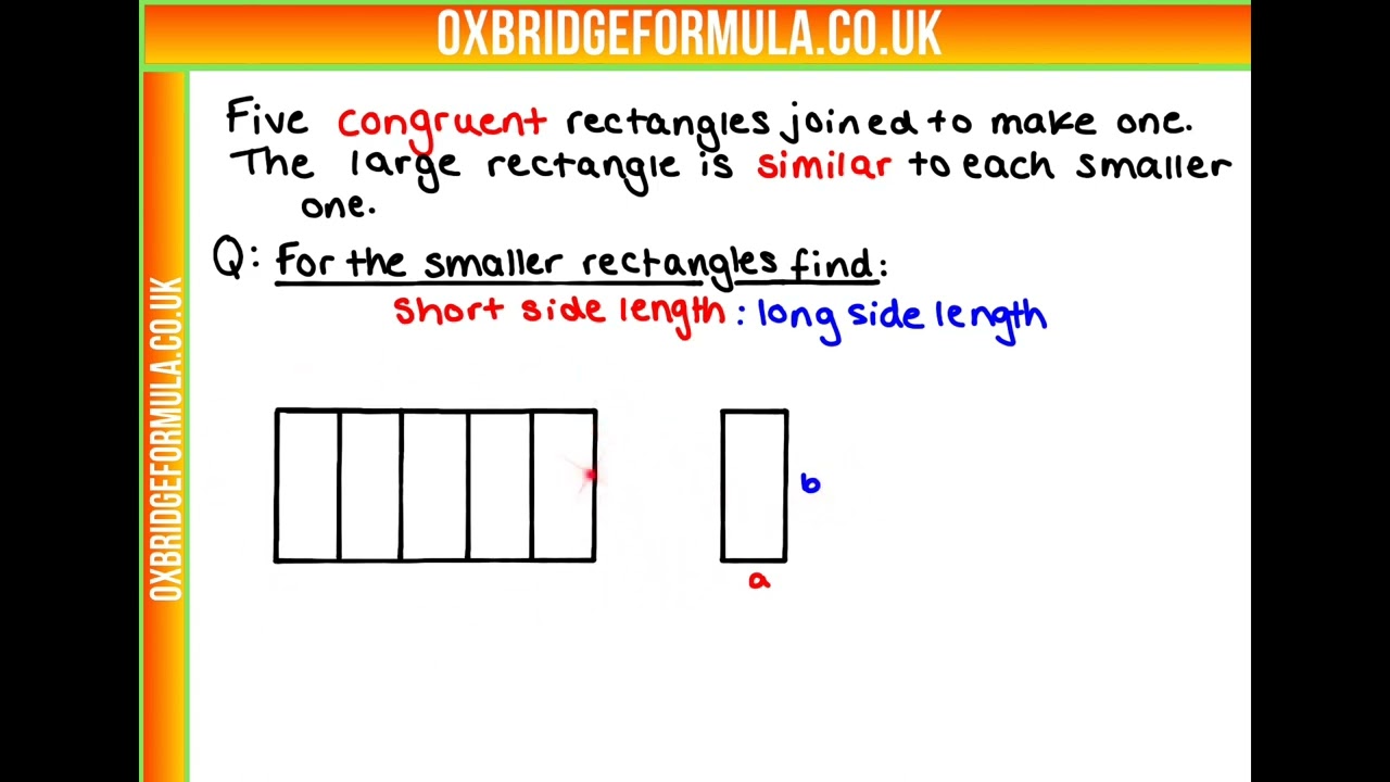BMAT 2021 Section 2 - Q12 (Maths) - Congruent Rectangles.mov - Worked Solution
