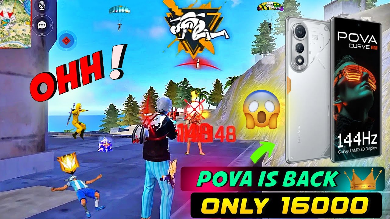 Tecno POVA Curve 5G Free Fire Test | Tecno POVA Curve 5G Gaming test |  Tecno POVA Curve 5G Review 😍