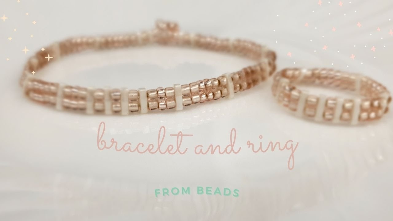 Summer beaded jewelry☀️Making a bracelet and a ring| Beaded bracelet without clasps| 비즈반지,비즈팔찌