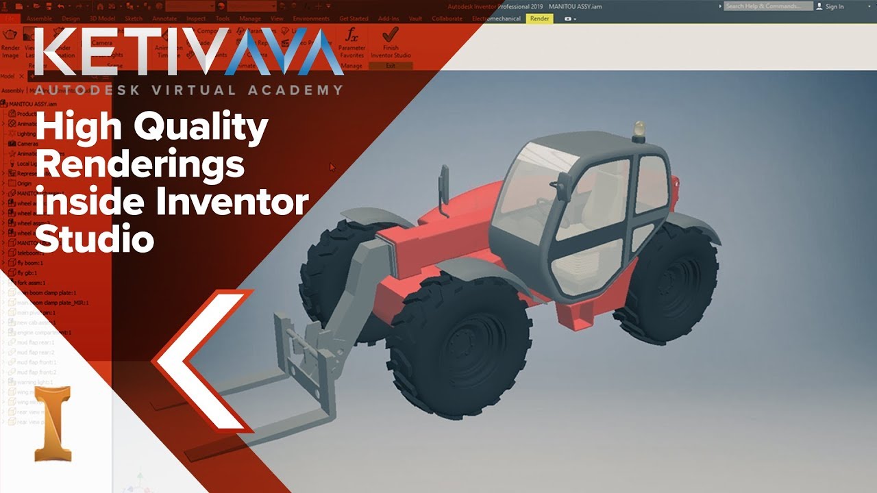 Высококачественные визуализации в Inventor Studio | Виртуальная академия Autodesk