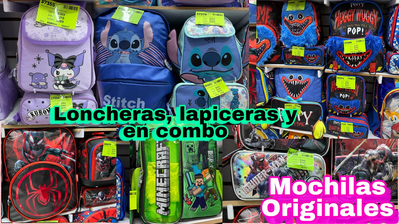 Mochilas Originales Personajes, lapiceras, loncheras Centro CDMX 🤩