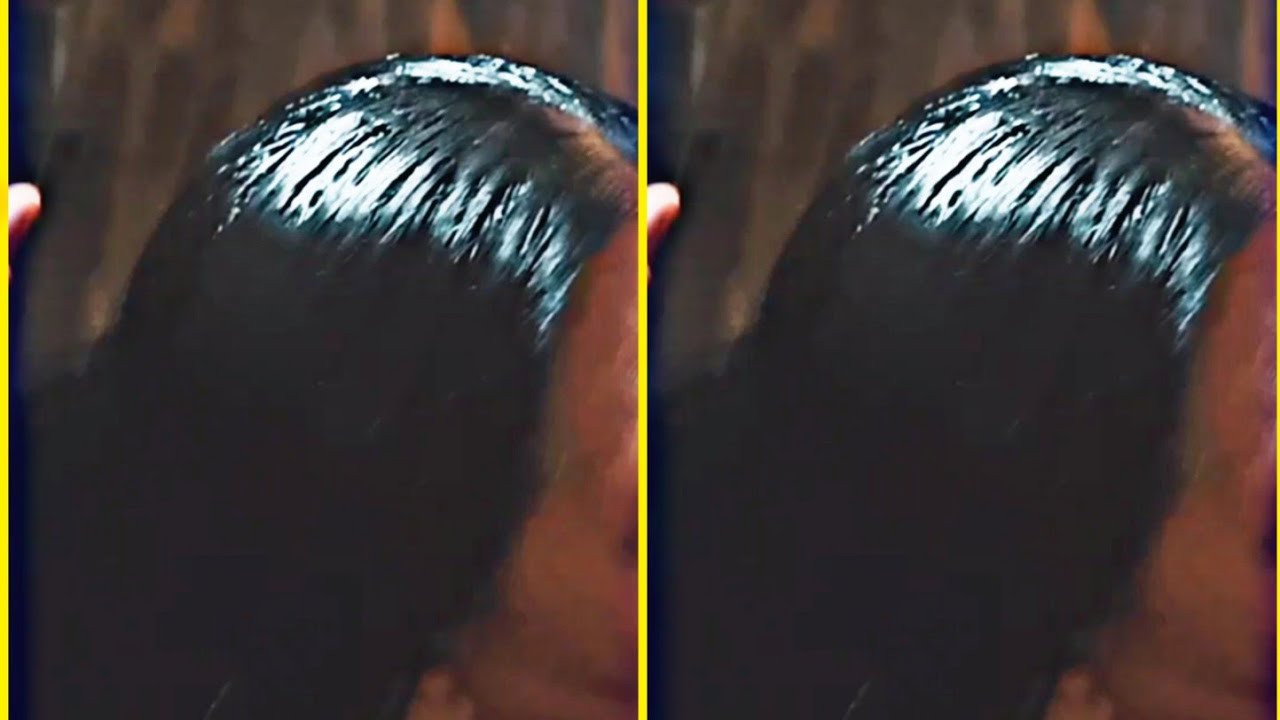 heavy hair oiling Head massage ,middle parted braid with my mother